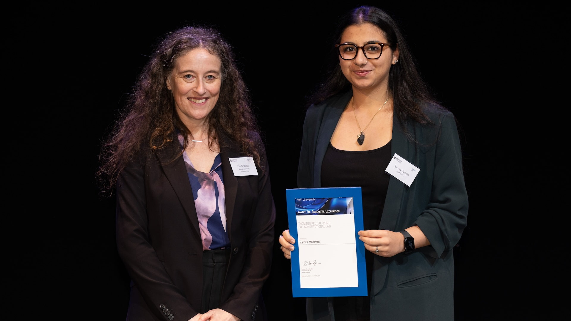 Senior Lecturer Lisa Di Marco and Kamya Malhotra.