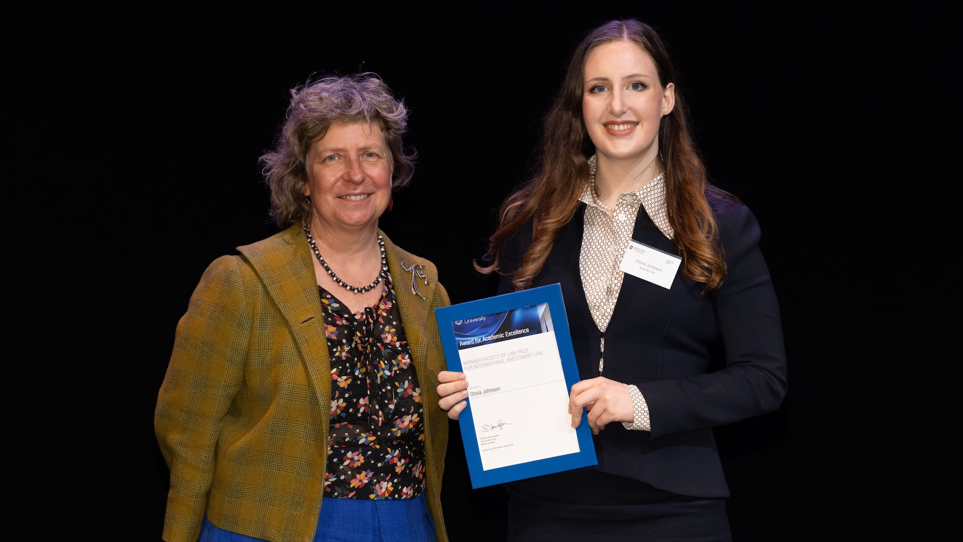 Associate Professor Becky Batagol and Olivia Grace Johnson.
