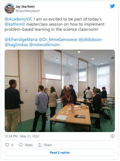 Tweet from Jay - Vic Academy Session