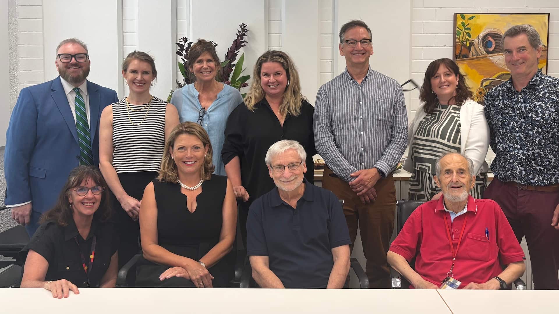 Monash University Vice-Chancellor and President Professor Sharon Pickering, a former student of Arie's recently joined the Law Faculty for a surprise morning tea to celebrate Ari’s 50th anniversary of teaching. (Back row L-R) Law Dean, Professor Steven Vaughan, Professor Liz Campbell, Associate Professor Gaye Lansdell, Associate Professor Natalia Antolak-Saper, Professor Jeremy Clough, Associate Professor Stephen Gray, (Front row L-R) Associate Professor Jacqui Horan, Professor Pickering, Emeritus Professor Arie Freiberg, Emeritus Professor Richard Fox.