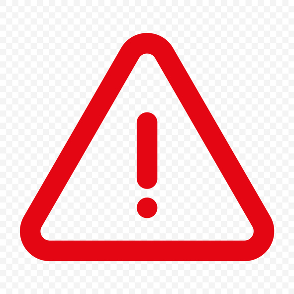 red exclamation in triangle icon